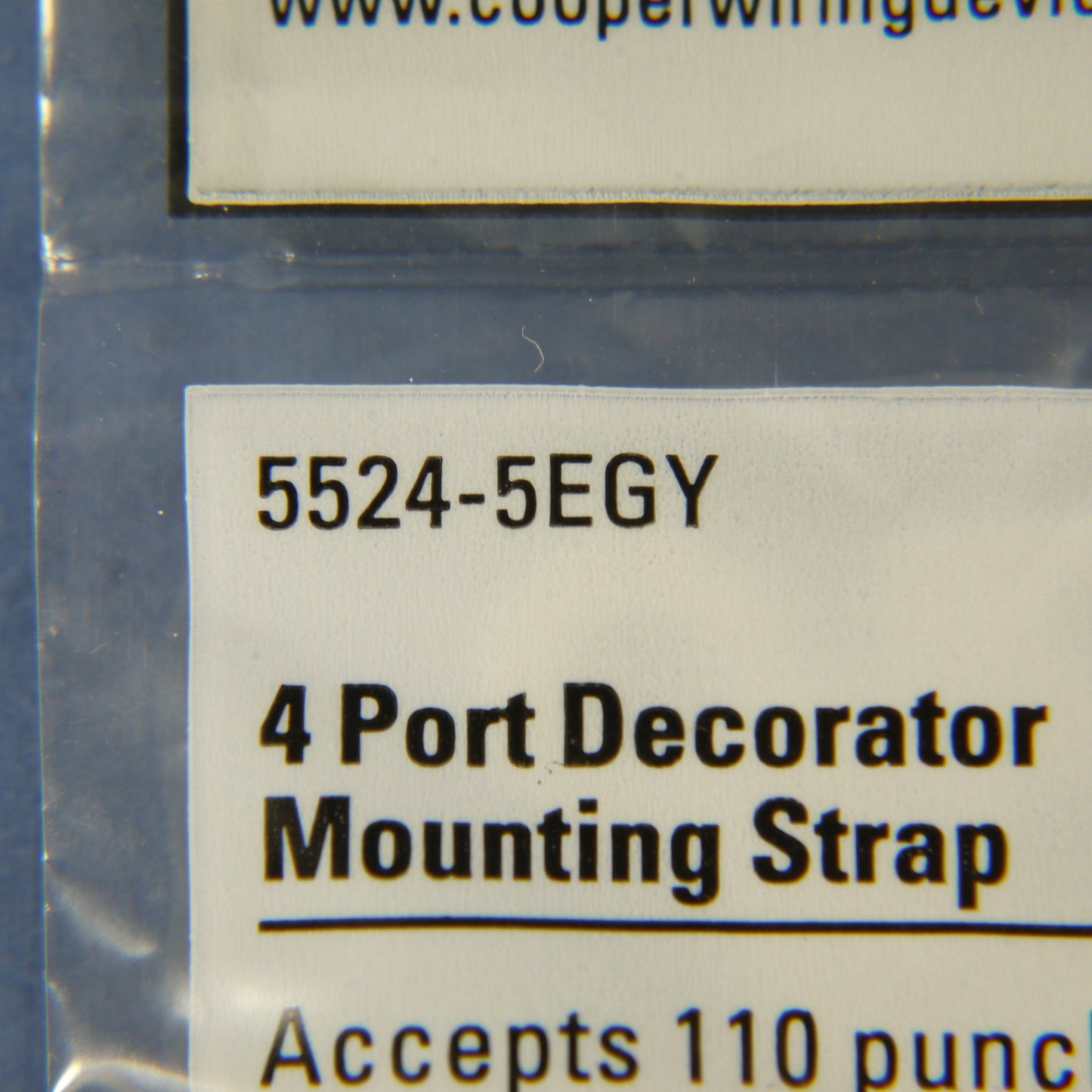 Cooper 5524-5EGY Gray 1-Gang 4-Port Thermoplastic Unbreakable Wallplate Cover