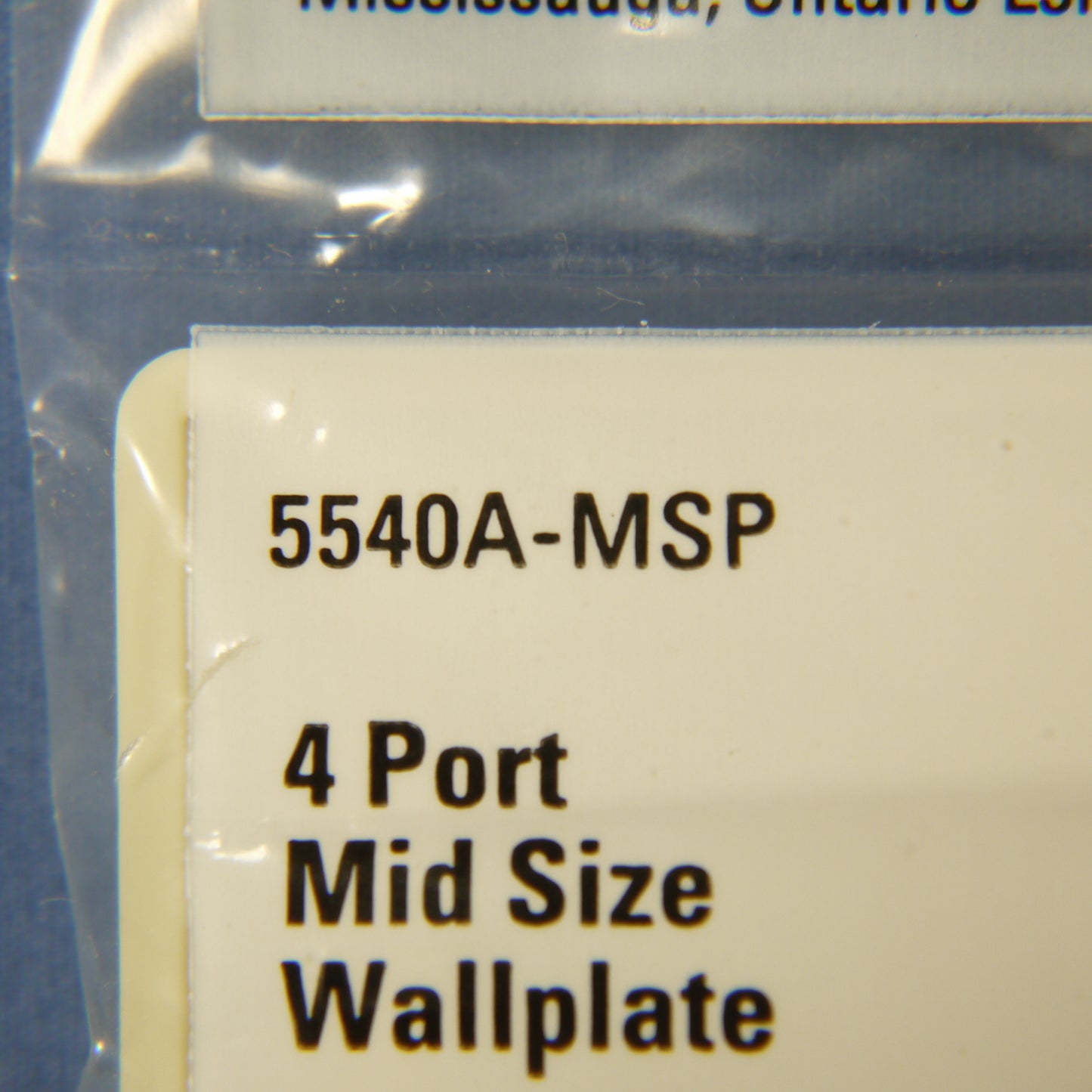Cooper 5540A-MSP Almond 1-Gang Mid-Size Flush Style 4-Port Nylon Wallplate