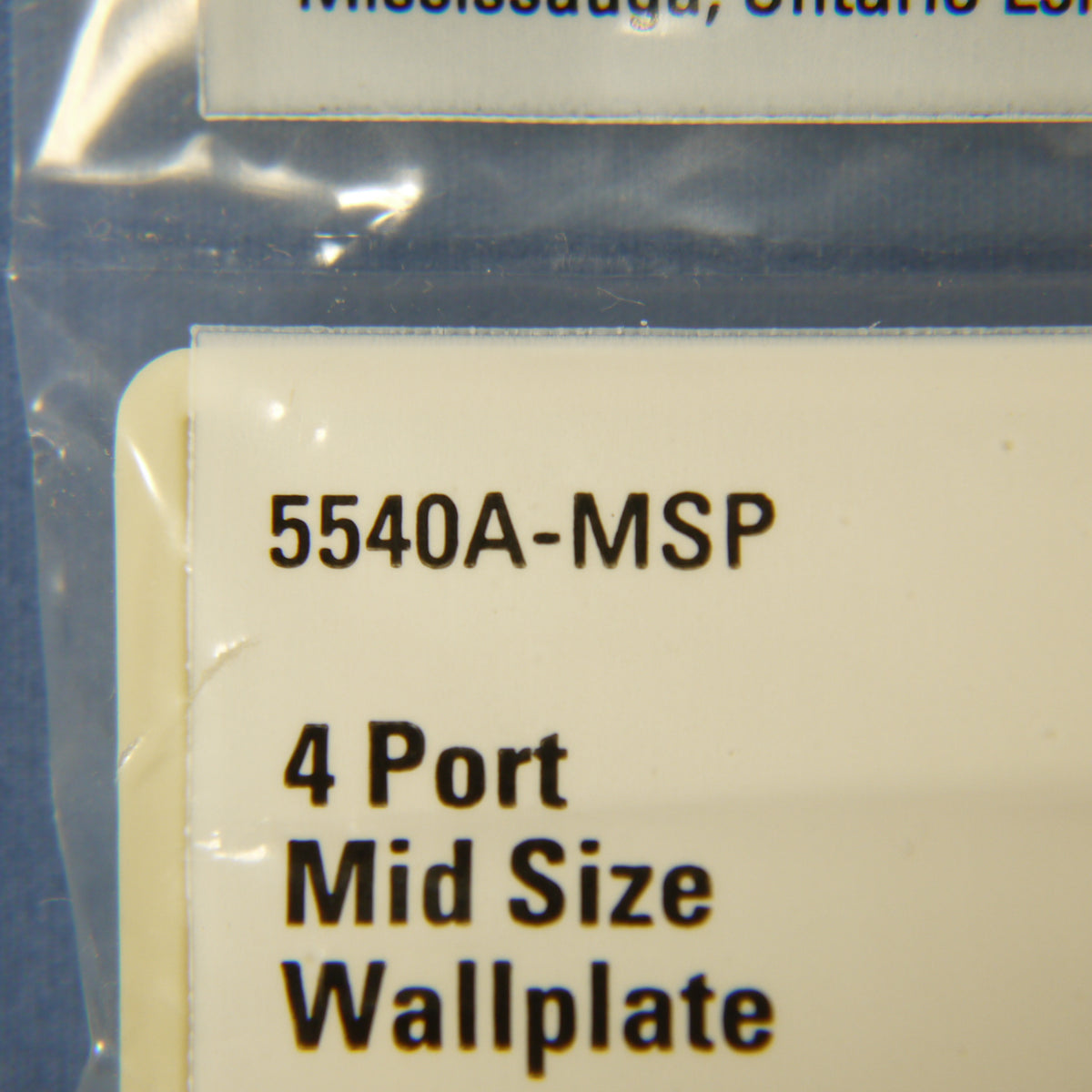 Cooper 5540A-MSP Almond 1-Gang Mid-Size Flush Style 4-Port Nylon Wallplate