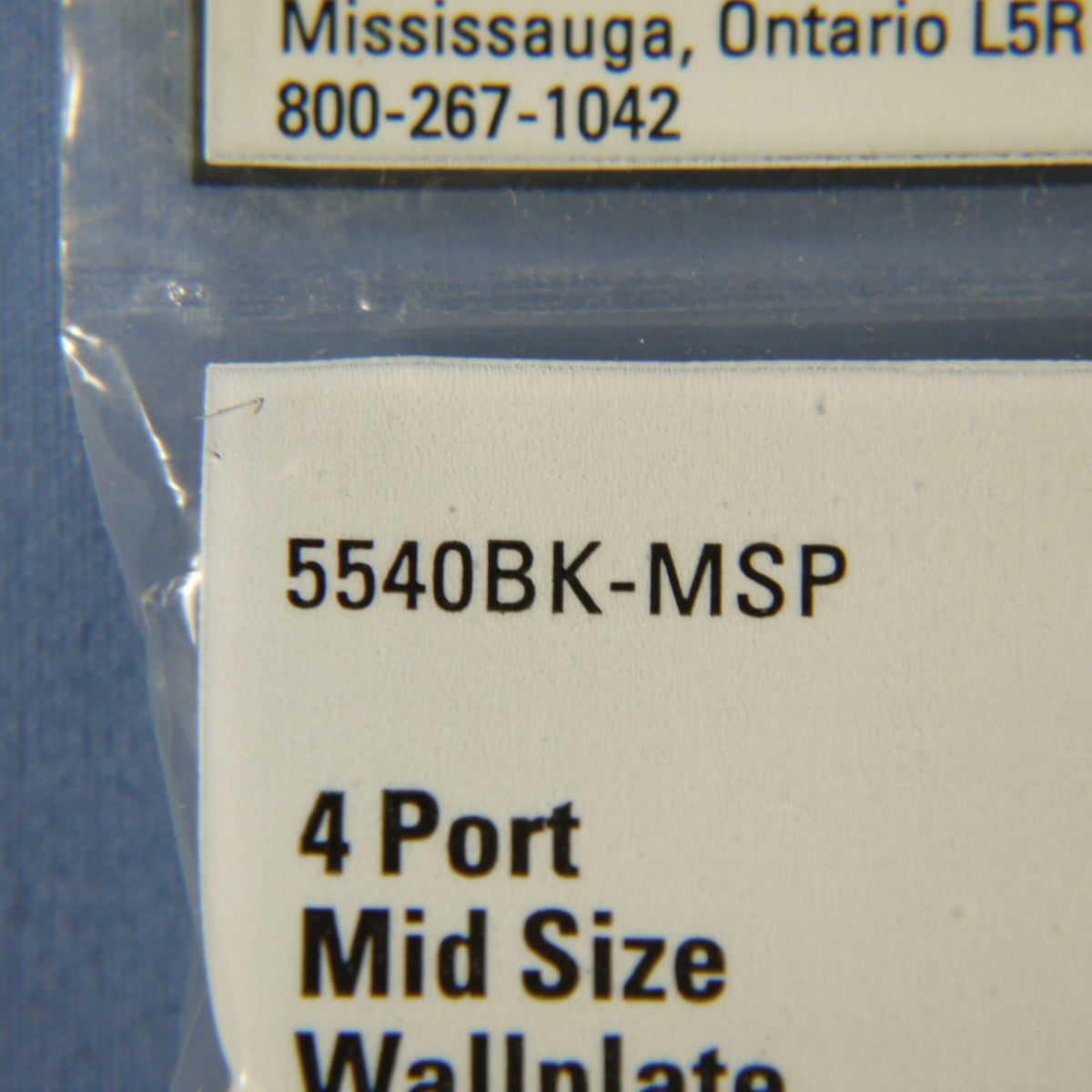 Cooper 5540BK-MSP Black 1-Gang Mid-Size Flush 110 Style 4-Port Nylon Wallplate