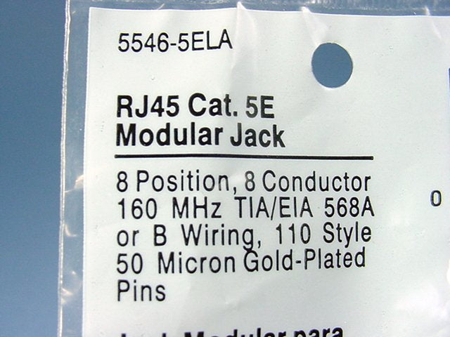 Cooper Lt Almond Cat5e Snap-In Modular Data Jack 110 Style 160MHz RJ45 5546-5ELA