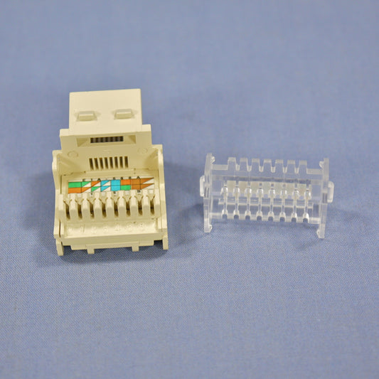 Cooper 5546-5EV Ivory Cat5e Snap-In Modular Data Jack 110 Style 8-Position RJ45