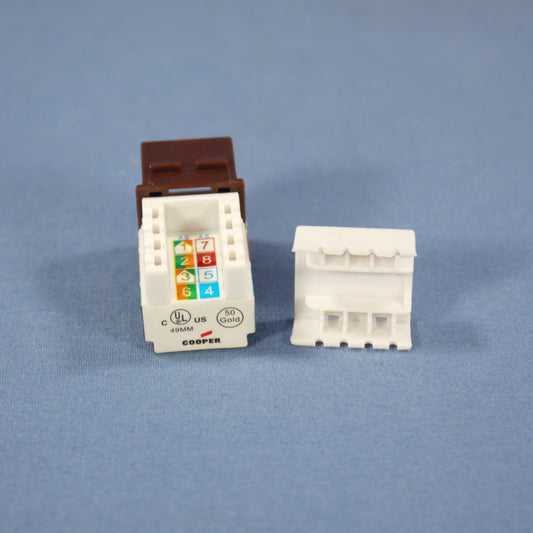 Cooper Brown Cat 6 Snap-In Modular Data Jack 110 Style 8-Position RJ45 5546-6B