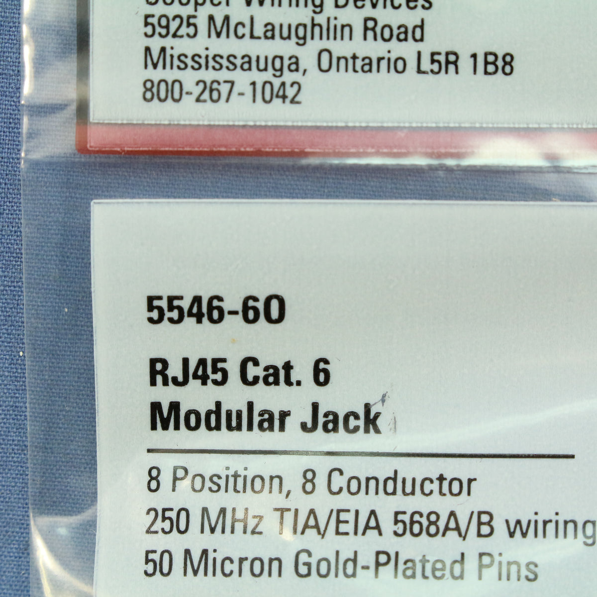 Cooper Orange Cat 6 Snap-In Modular Jack 110 Style 8-Position RJ45/RJ46 5546-6O