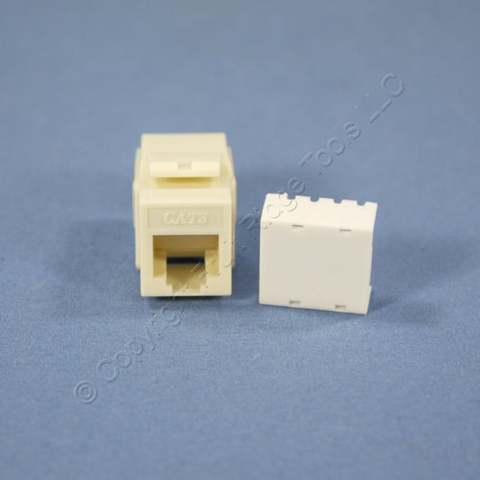 10 Cooper Almond Cat3 Snap-In Modular Voice Jacks 110 Style 6-Position RJ12