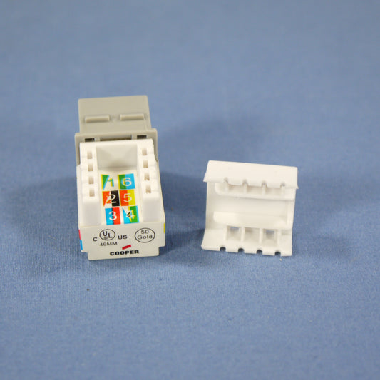 Cooper Gray Cat3 Snap-In Modular Voice Jack 110 Style 6-Position RJ12 5547-3EGY