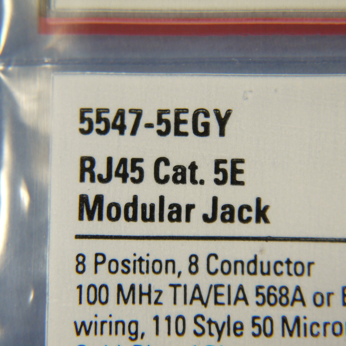 Cooper 5547-5EGY Gray Cat5e Snap-In Modular Data Jack 110 Style 8-Position RJ45