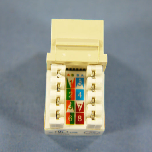 Cooper Ivory Cat5e Snap-In Modular Data Jack 110 Style 8-Position RJ45 5547-5EV