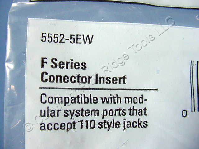 10 Cooper White Modular TV Video Connector F-Type Coaxial Cable Jacks RG6