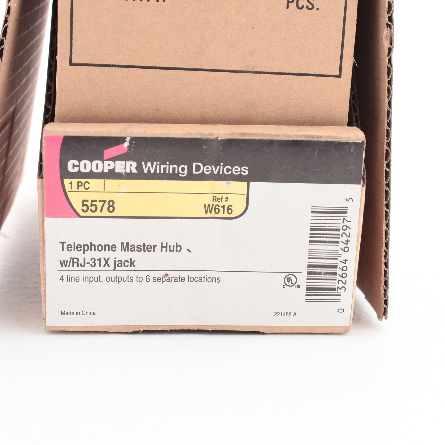 Cooper Open House Structured Media 4x6 Telephone Module 4-Lines RJ131X 5578