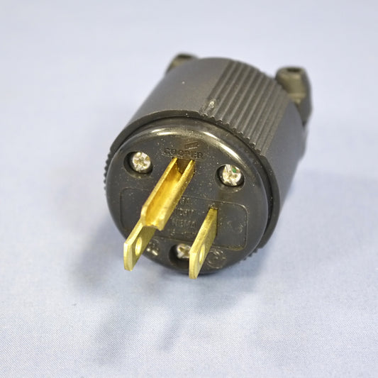 Cooper Studio All-Black Industrial Straight Blade Plug Nema 5-15P 15A 6266BLK