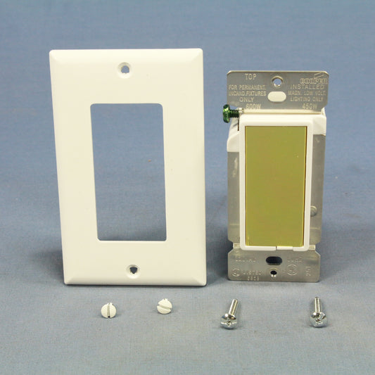 Cooper 6460W-K-C White 3-Way 4-Way Decorator Touch Pad Master Dimmer Switch 600W