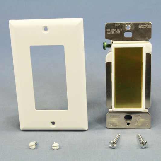 Cooper 6461W-K-C White Decorator 3-Way 4-Way Touch Pad Remote Dimmer Switch 600W