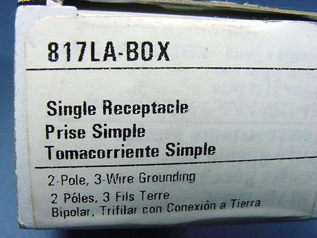 Cooper 817LA Lt Almond 15A Single Outlet Straight Blade Receptacle Commercial