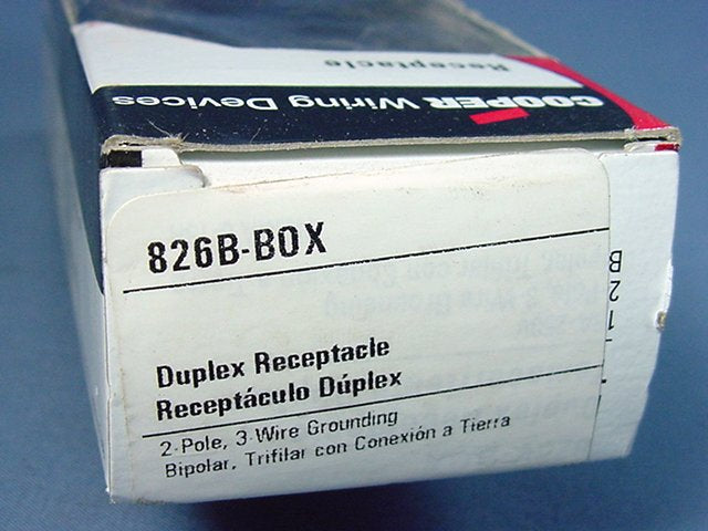 Cooper Brown Commercial Duplex Receptacle Outlet Nema 6-15R 15A 250V 826B