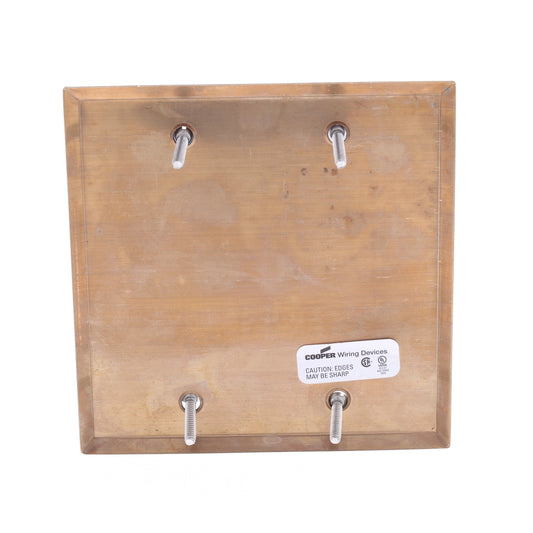 Cooper 93152CUR Copper 2-Gang Blank CuVerro Antimicrobial Wallplate Box Mount