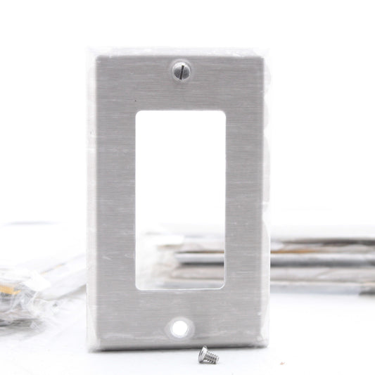 Cooper 93401 Non-Magnetic Stainless Steel GFCI Decorator Wallplate Covers 10pcs