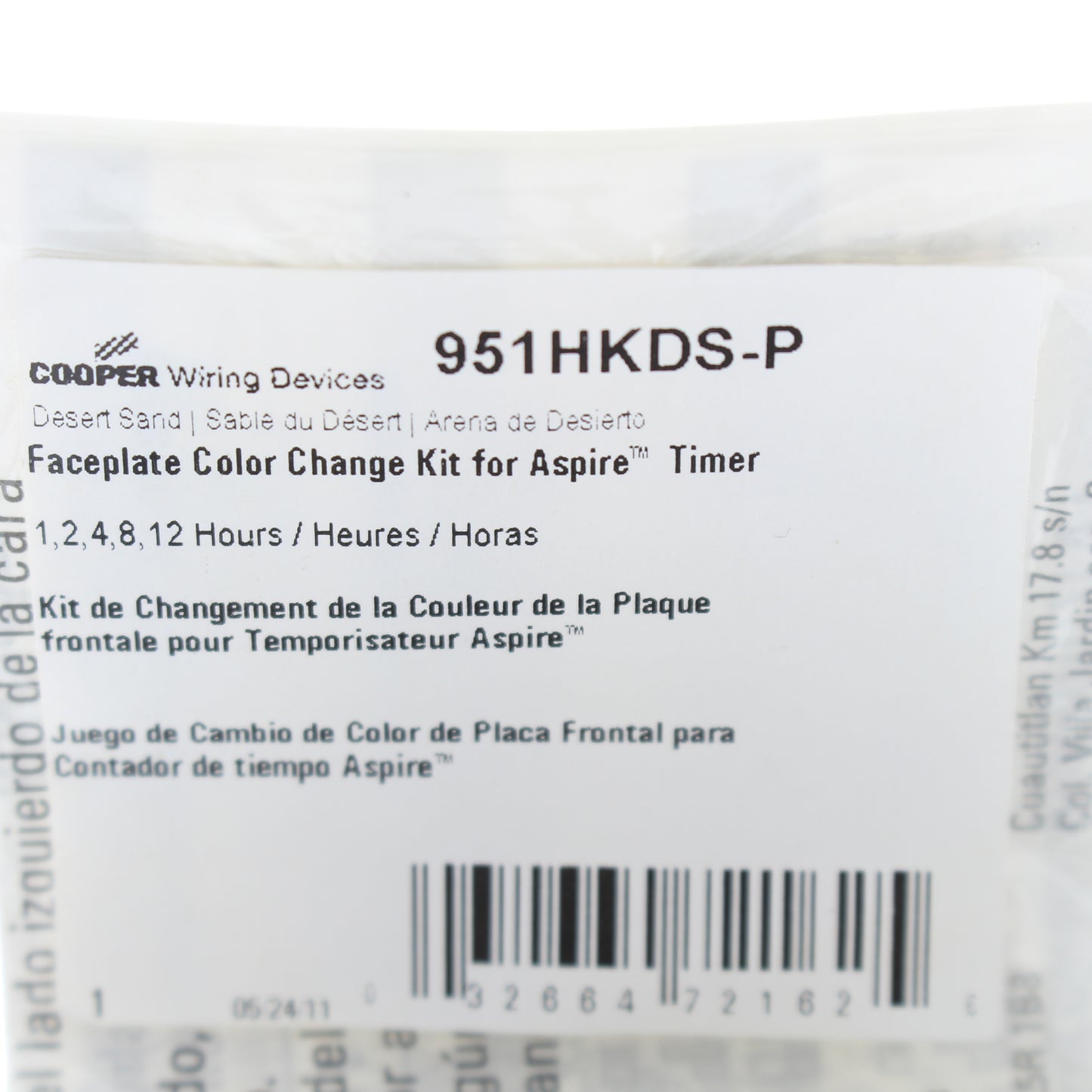 Cooper Aspire Desert Sand Color Change Kit for 1,2,4,8,12 Hour Timer 951HKDS-P