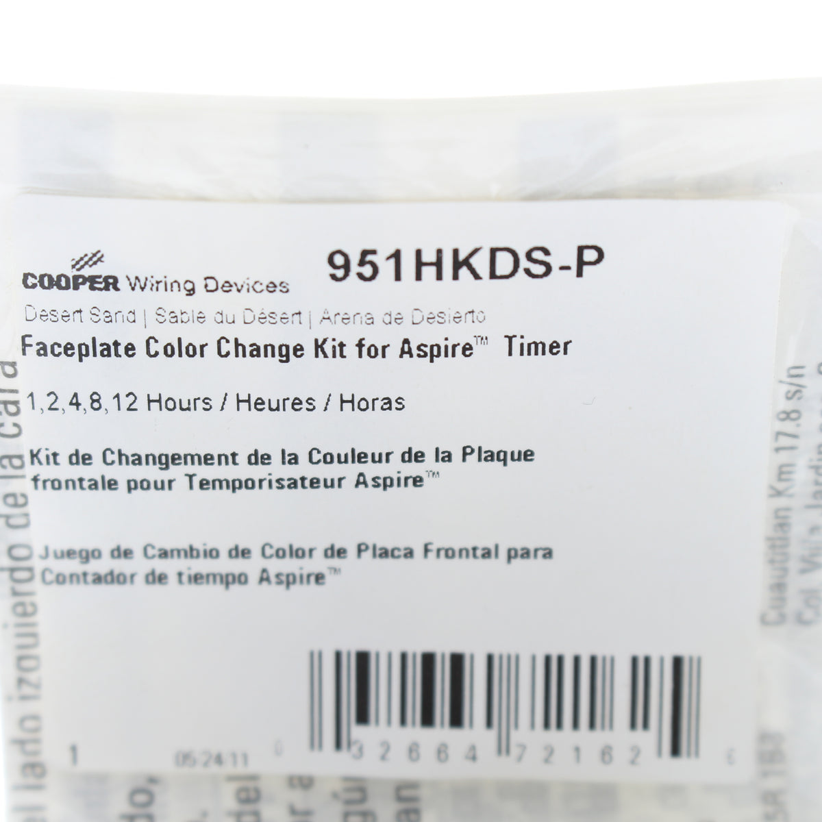 Cooper Aspire Desert Sand Color Change Kit for 1,2,4,8,12 Hour Timer 951HKDS-P