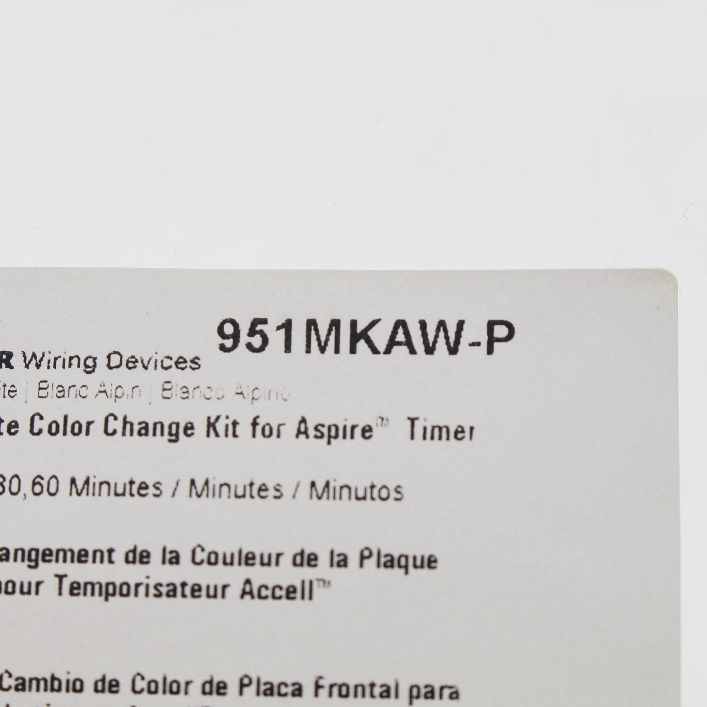 Cooper Aspire AlPine White Color Change Kit for 5, 10, 15, 30, 60 Minutes Timer