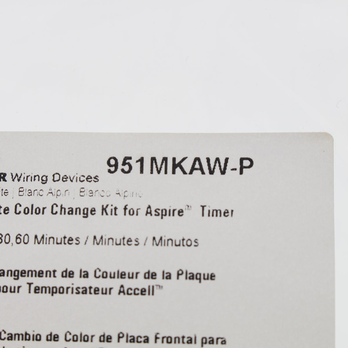 Cooper Aspire AlPine White Color Change Kit for 5, 10, 15, 30, 60 Minutes Timer