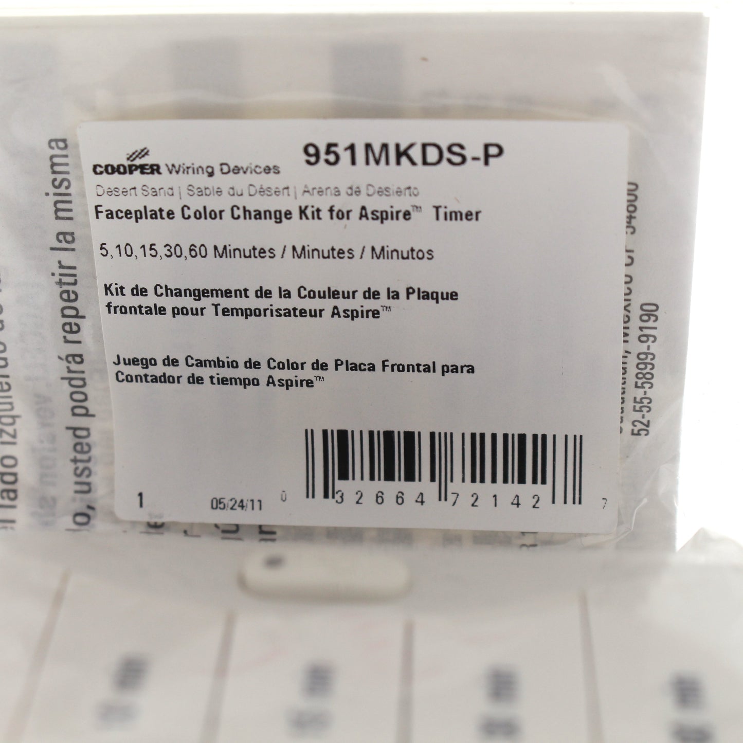 Cooper Aspire Desert Sand Color Change Kit For 5, 10, 15, 30, 60 Minutes Timer
