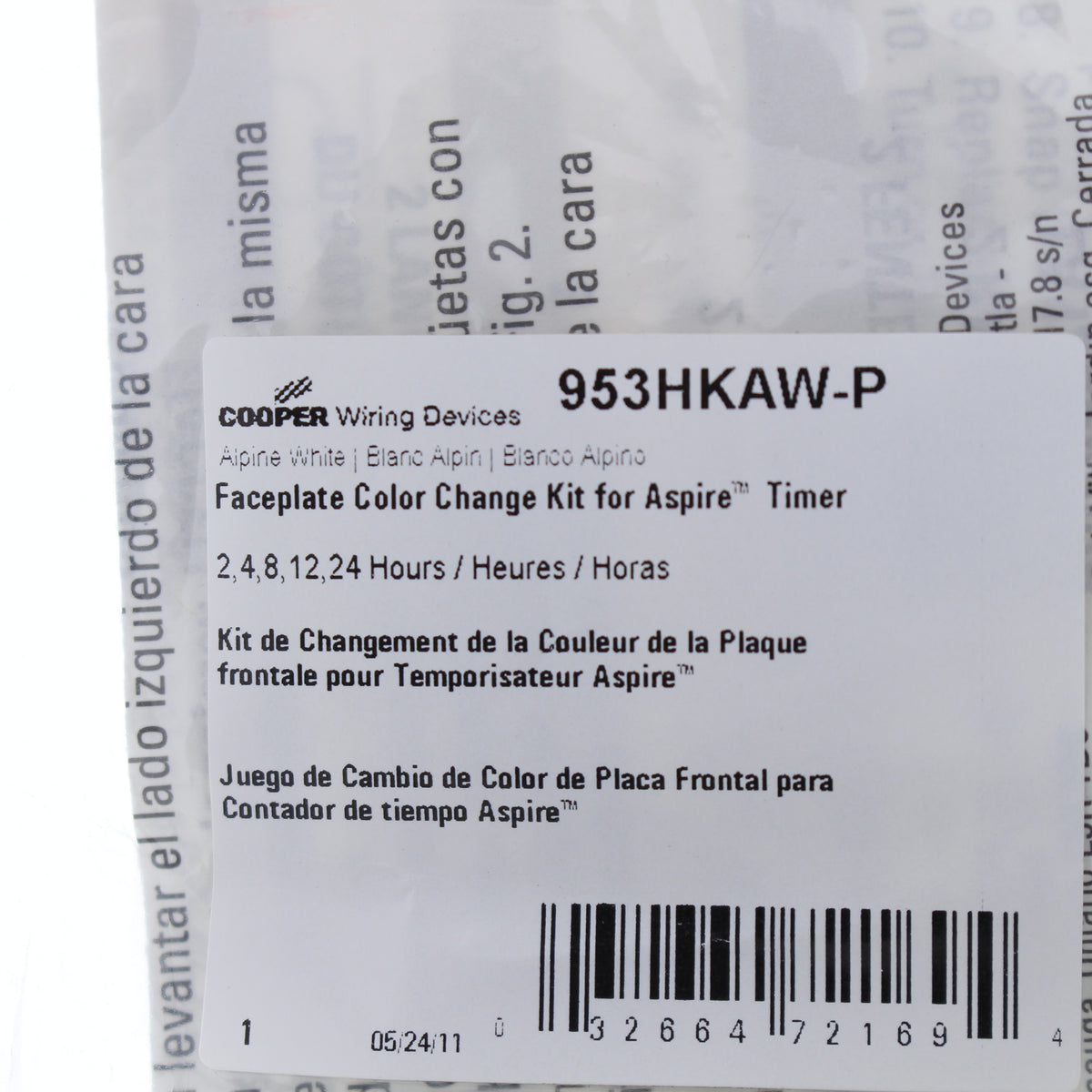 Cooper Aspire Alpine White Color Change Kit for 2,4,8,12,24 Hour Timer 953HKAW-P