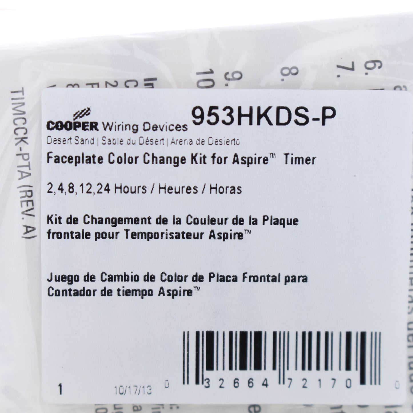 Cooper Aspire Desert Sand Color Change Kit for 2,4,8,12,24 Hour Timer 953HKDS-P