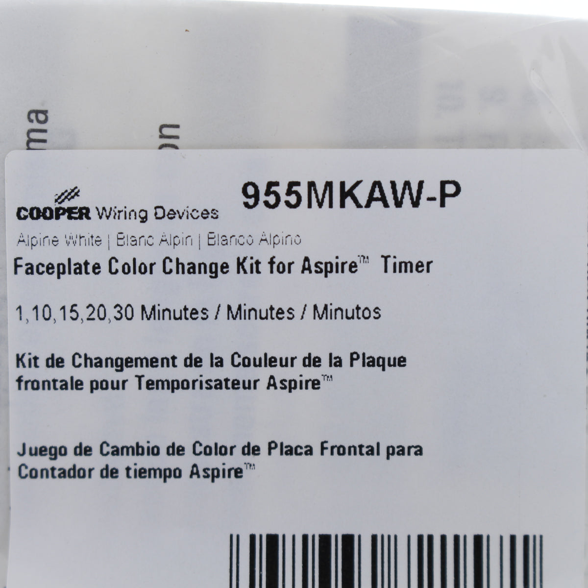 Aspire 955MKAW-P Alpine White Color Change Kit for 1, 10, 15, 20, 30-Min Timer