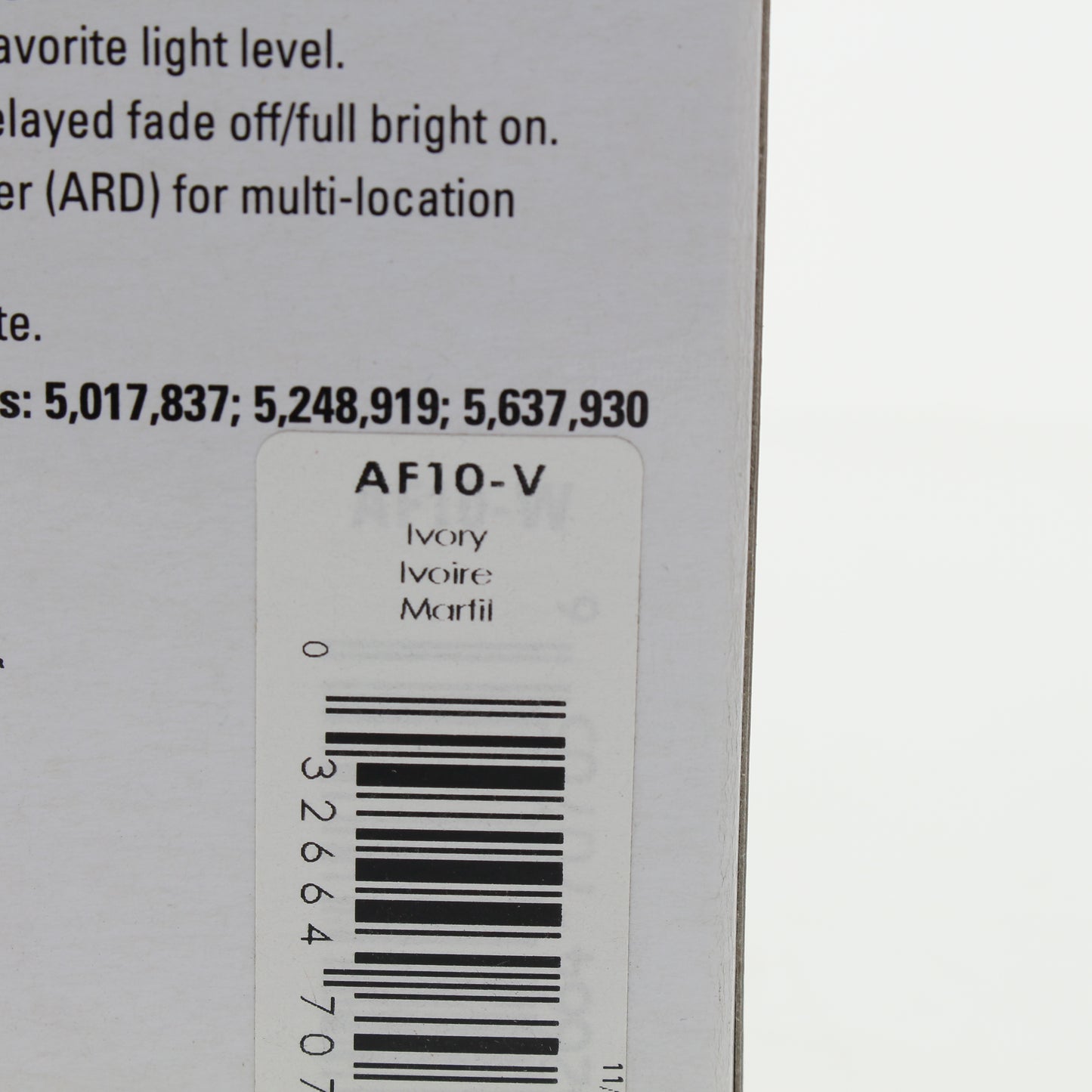 Cooper AF10-V Ivory Smart Master Dimmer Preset Fluorescent Multi-Way 1000VA