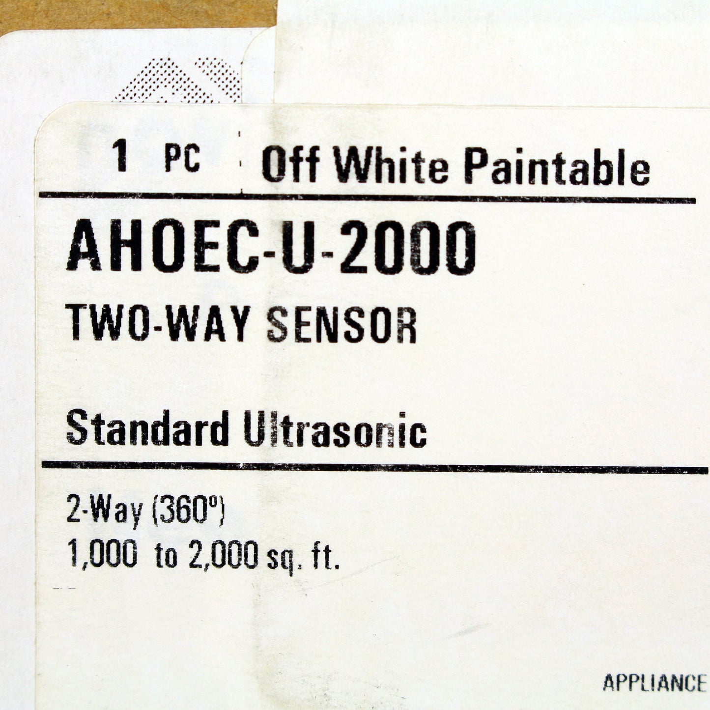 Cooper AH0EC-U-2000 White Paintable 360� 2-Way Ultrasonic Occupancy Sensor