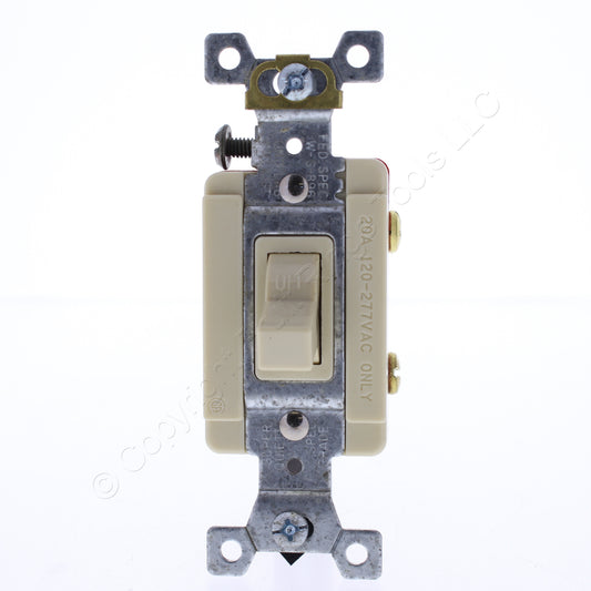 Cooper AH1991I Ivory Industrial Grade Single Pole Toggle Switch 20A 120/277V AC