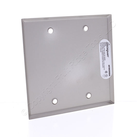 Cooper Antimicrobial 2-Gang Stainless Steel Blank Cover Wall Plate AH93152AM