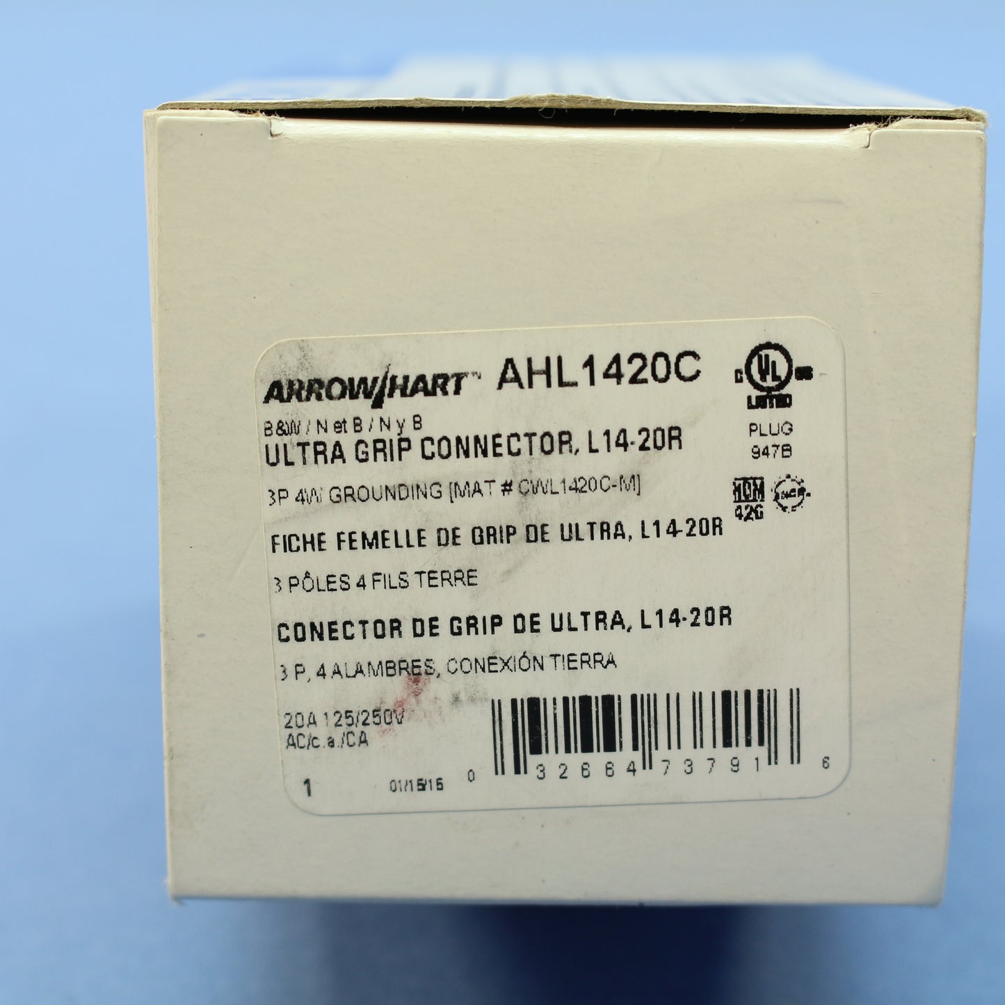 Cooper Arrow Hart Twist Turn Locking Connector L14-20P 20A 125/250V AHL1420C