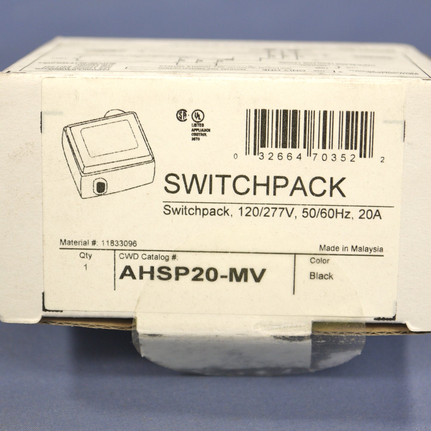 Occupancy Motion Sensor Switchpack Power Pack Supply 120/277V 15 VDC AHSP20-MV