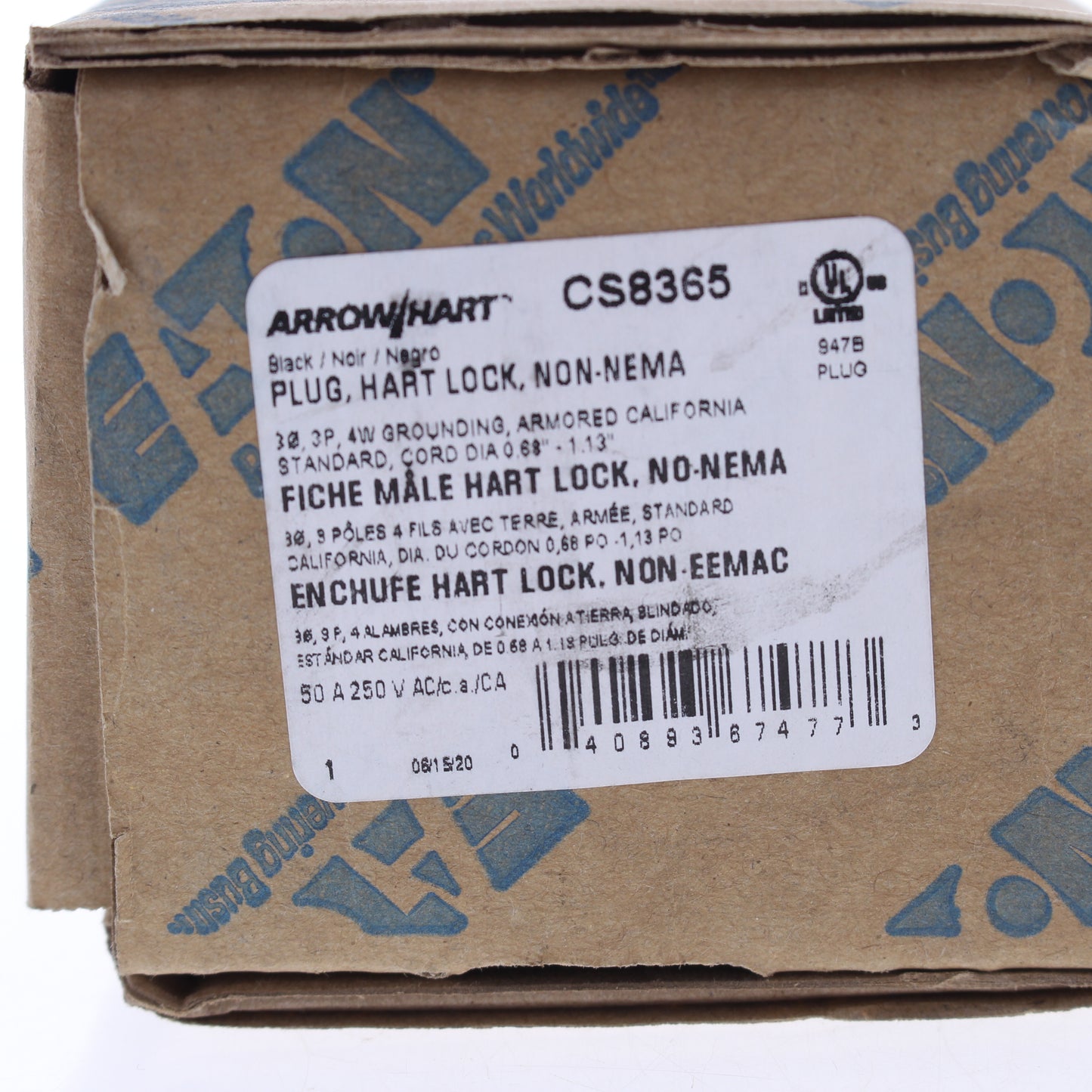 Cooper California Pro-Grip Nylon Locking Connector Non-Nema 50A 250V 3� CS8365