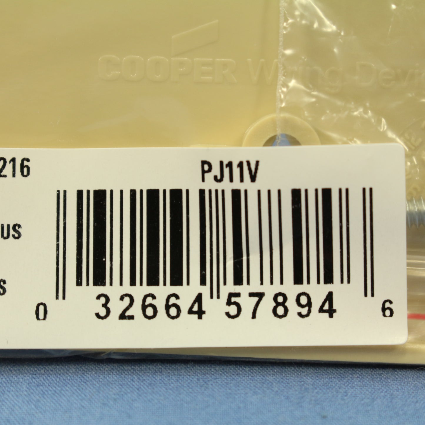 Cooper PJ11V Ivory 1-Gang Phone .406" Unbreakable Mid-Size Wallplate Box Mount