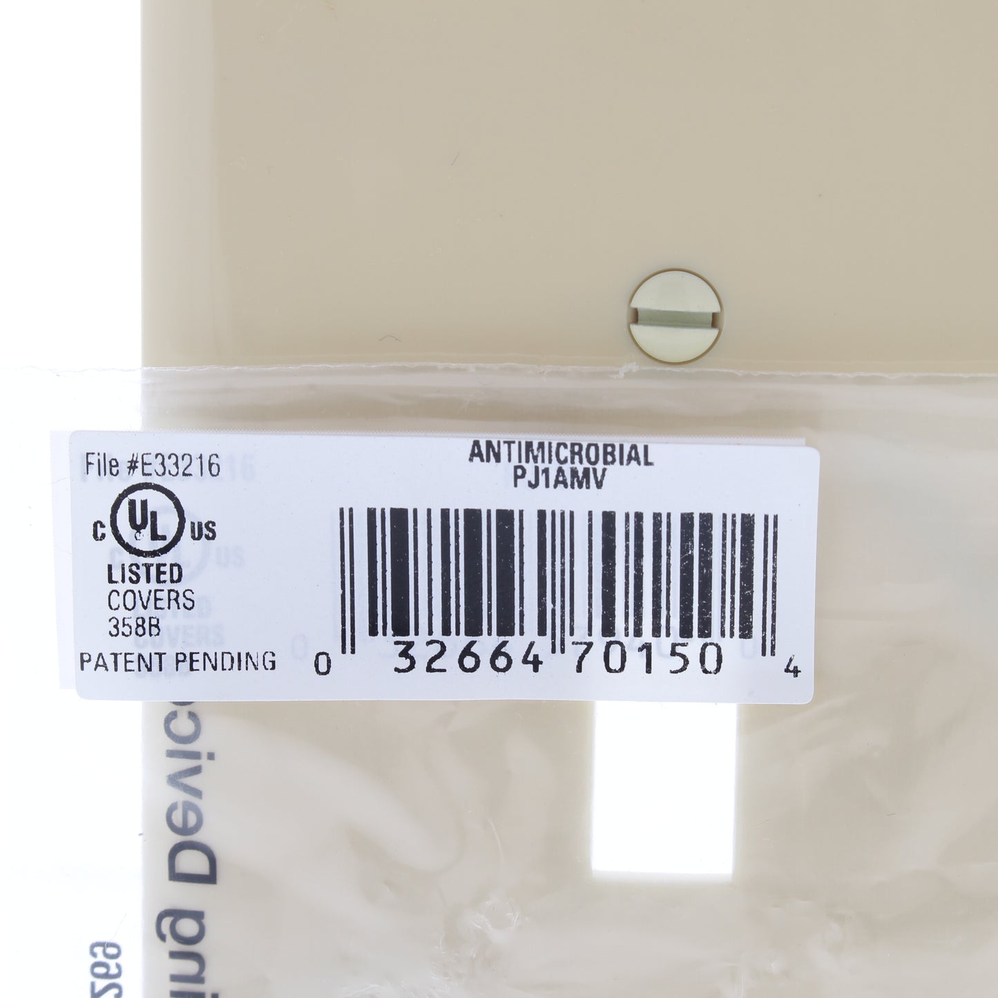 Cooper PJ1AMV Ivory 1-Gang Toggle Switch Unbreakable Nylon Mid-Size Wallplate