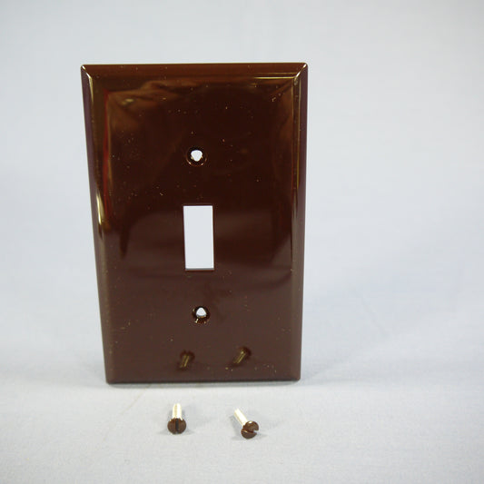 Cooper PJ1B Brown 1-Gang Toggle Unbreakable Nylon Mid-Size Wallplate Cover 3pcs