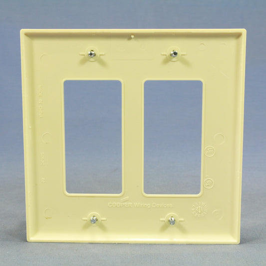 Cooper PJ262A Almond 2-Gang Decorator GFCI Unbreakable Mid-Size Wallplate Cover