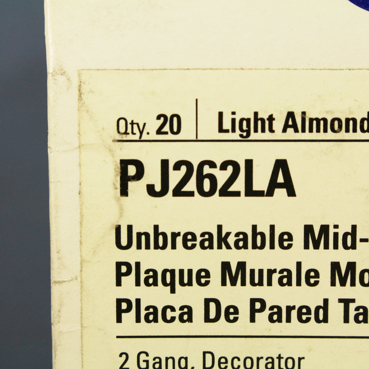 Cooper PJ262LA Light Almond 2-Gang Decorator GFCI Mid-Size Wallplate Cover 20pcs
