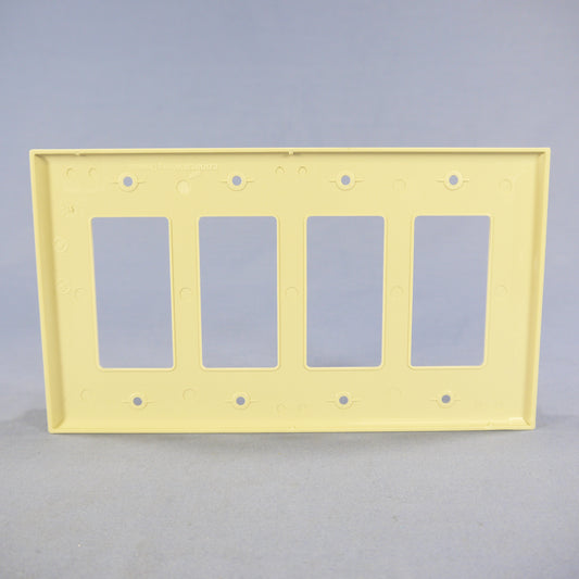 Cooper PJ264V Ivory 4-Gang Decorator GFCI Unbreakable Mid-Size Wallplate Cover