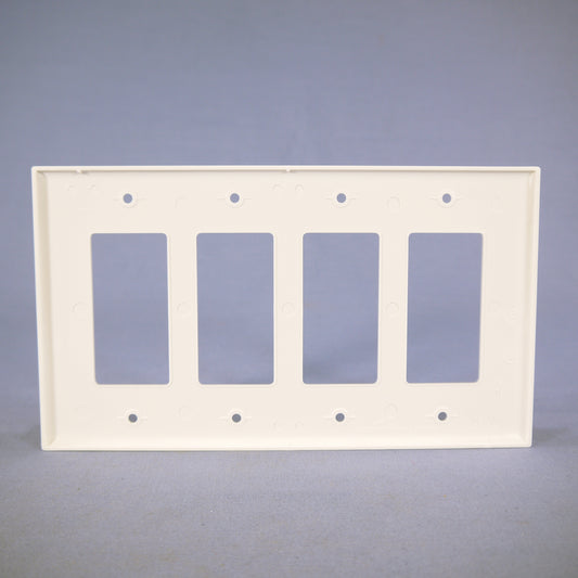 Cooper PJ264W White 4-Gang Decorator GFCI Unbreakable Mid-Size Wallplate Cover