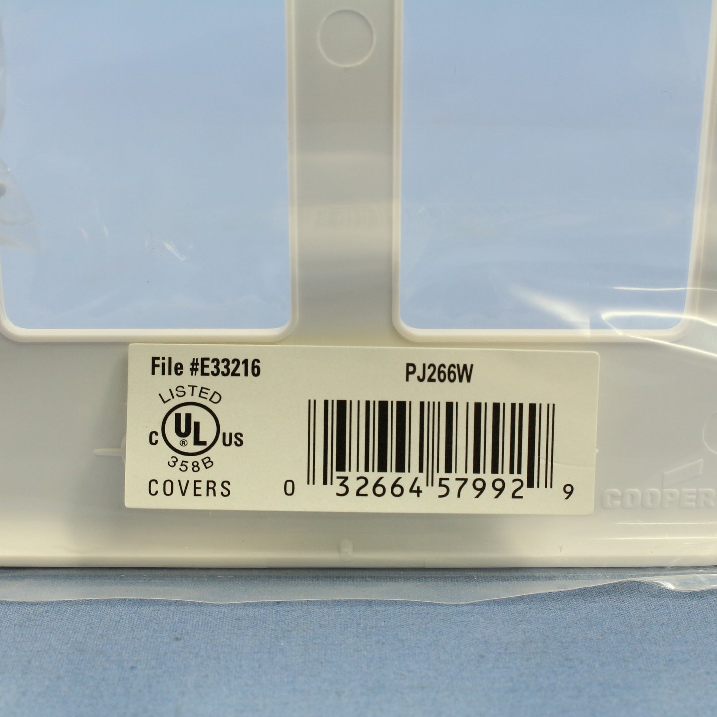 Cooper PJ266W White 6-Gang Unbreakable Decorator GFCI Mid-Size Wallplate Cover