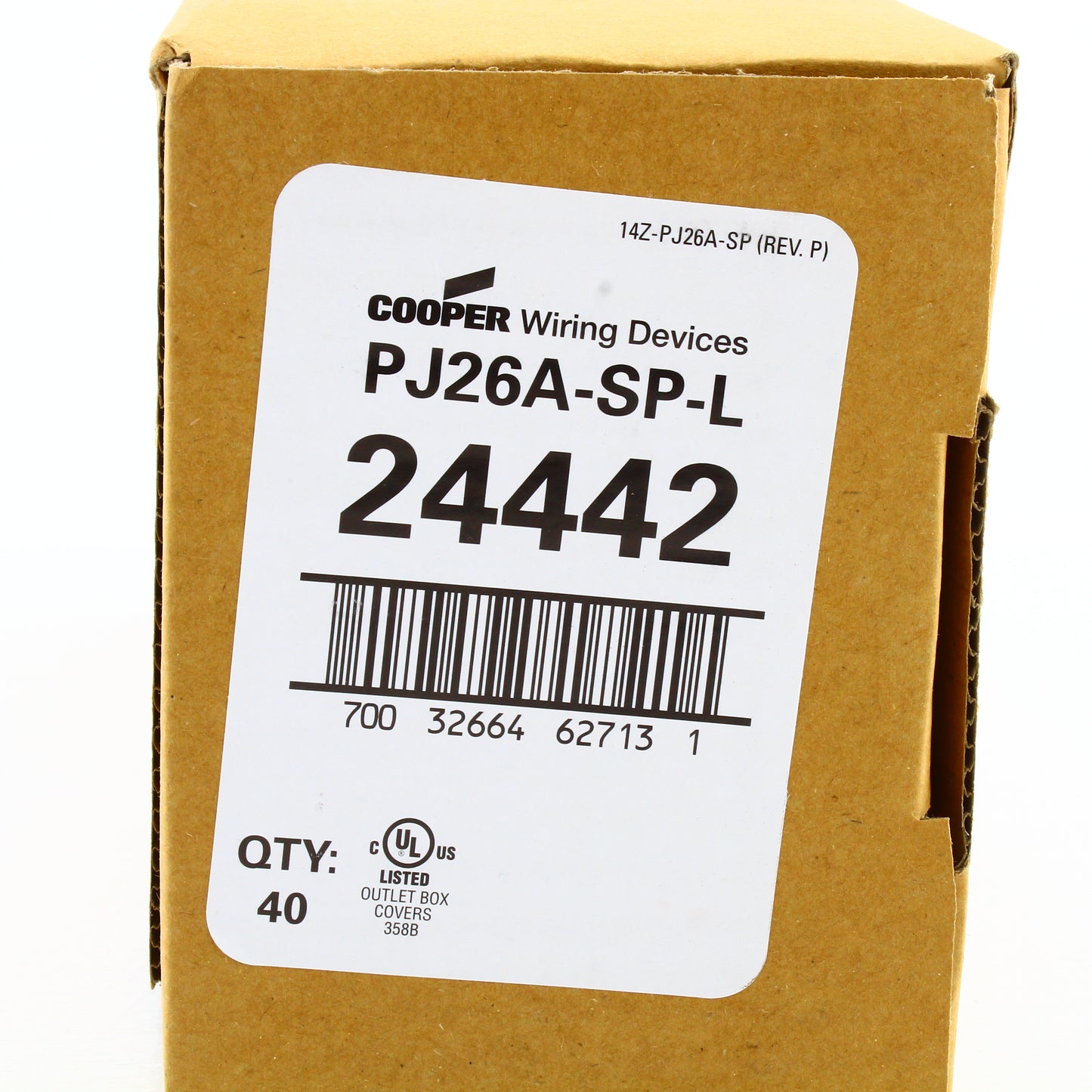 Cooper PJ26A Almond 1-Gang Decorator GFCI Nylon Mid-Size Wallplate Cover 40-pack