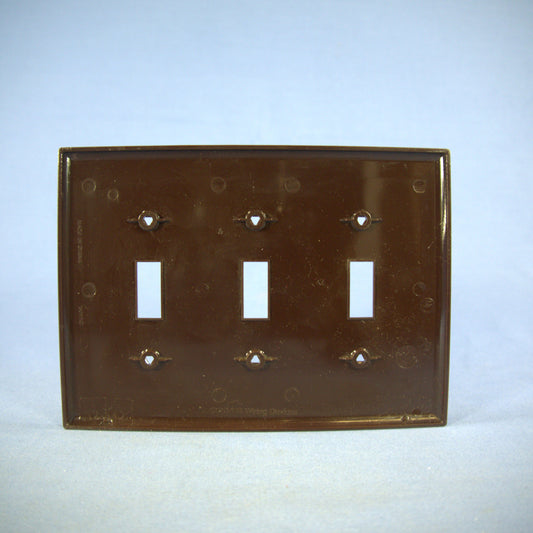 Cooper PJ3B Brown 3-Gang Toggle Switch Unbreakable Mid-Size Wallplate Cover