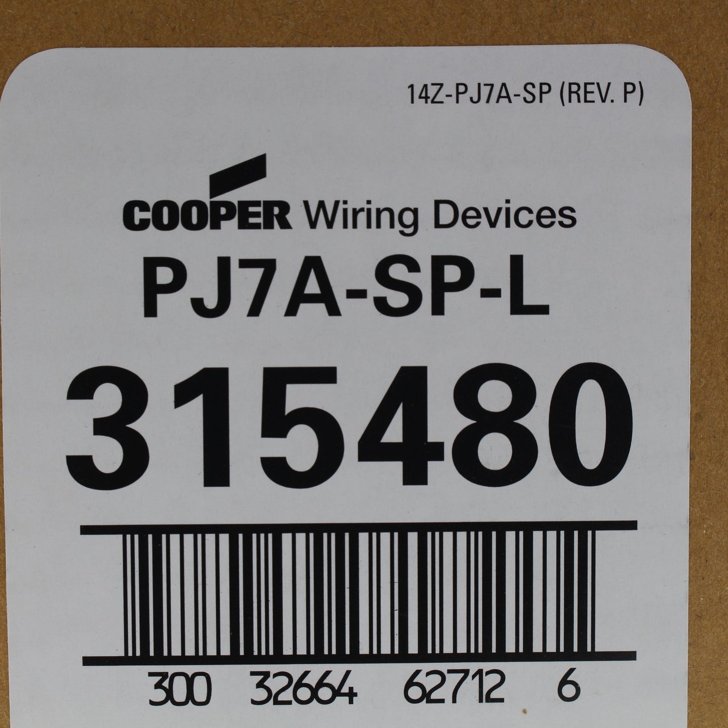 Cooper PJ7A Almond 1-Gang 1.406" Mid-Size Receptacle Outlet Nylon Wallplate 15pc