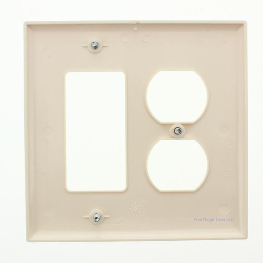 Cooper PJ826A Almond 2-Gang Unbreakable Outlet Decorator Switch GFCI Nylon Cover