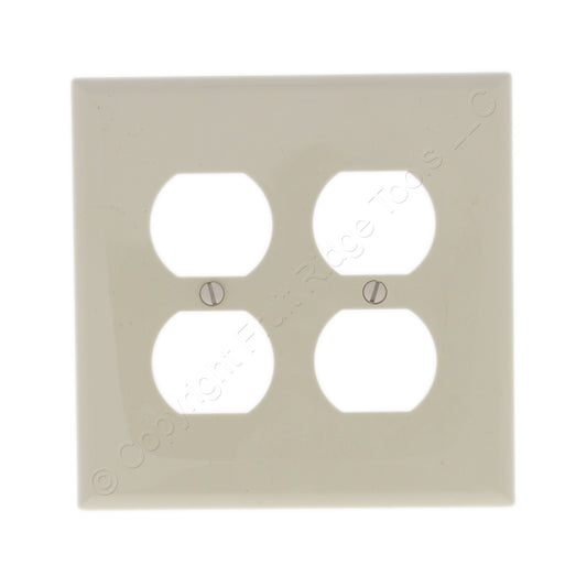 Cooper PJ82V Ivory 2-Gang Duplex Outlet Unbreakable Mid-Size Wallplates 20pcs