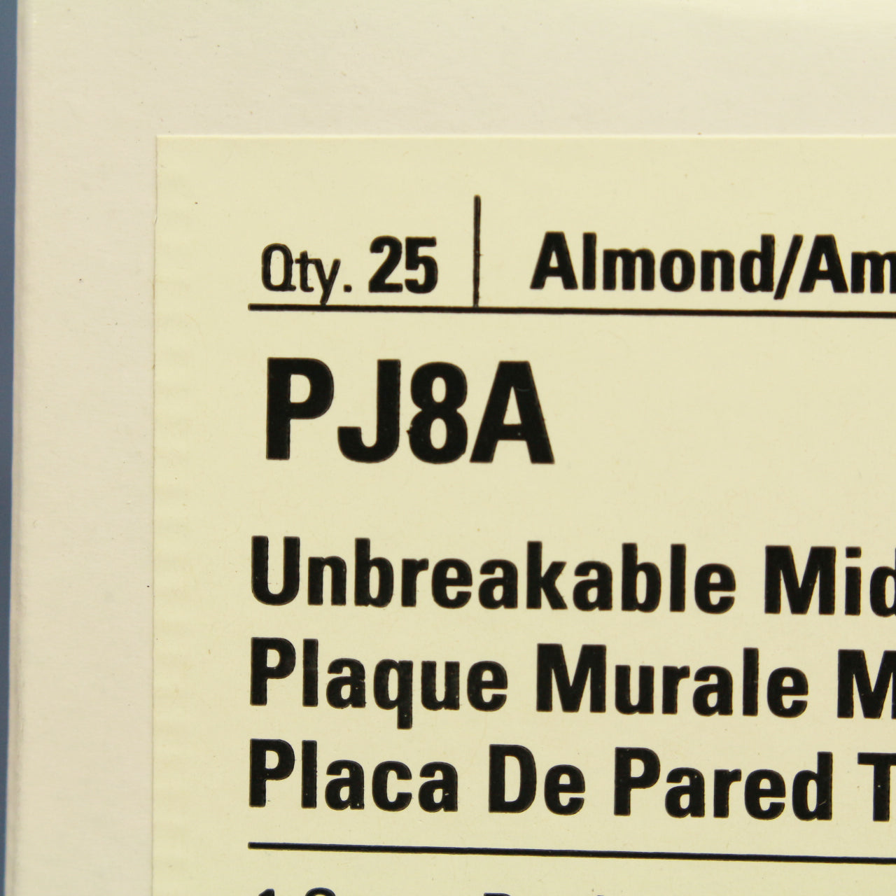 Cooper PJ8A Almond 1-Gang Duplex Unbreakable Nylon Mid-Size Wallplate Cover 25pc